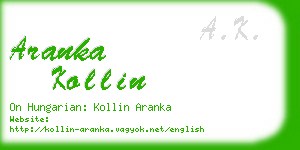 aranka kollin business card